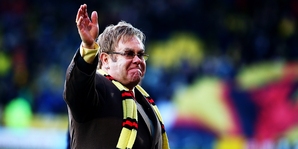 Elton John is a massive Watford fan.